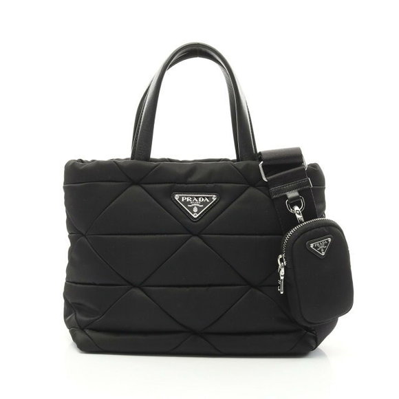 Prada TESSUTO QUILTIN Re Nylon Padded Tote Bag Black - Picture 1 of 4